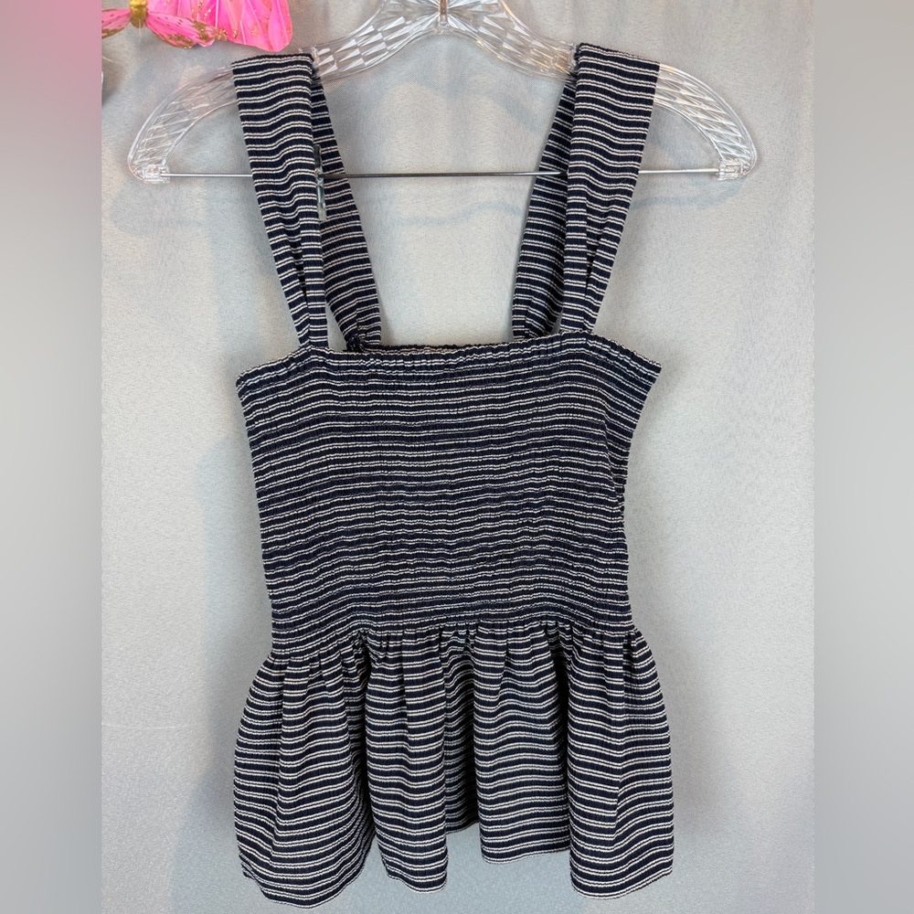Madewell Texture & Thread Smocked Peplum Tank Top- Size Medium - Picture 2 of 10